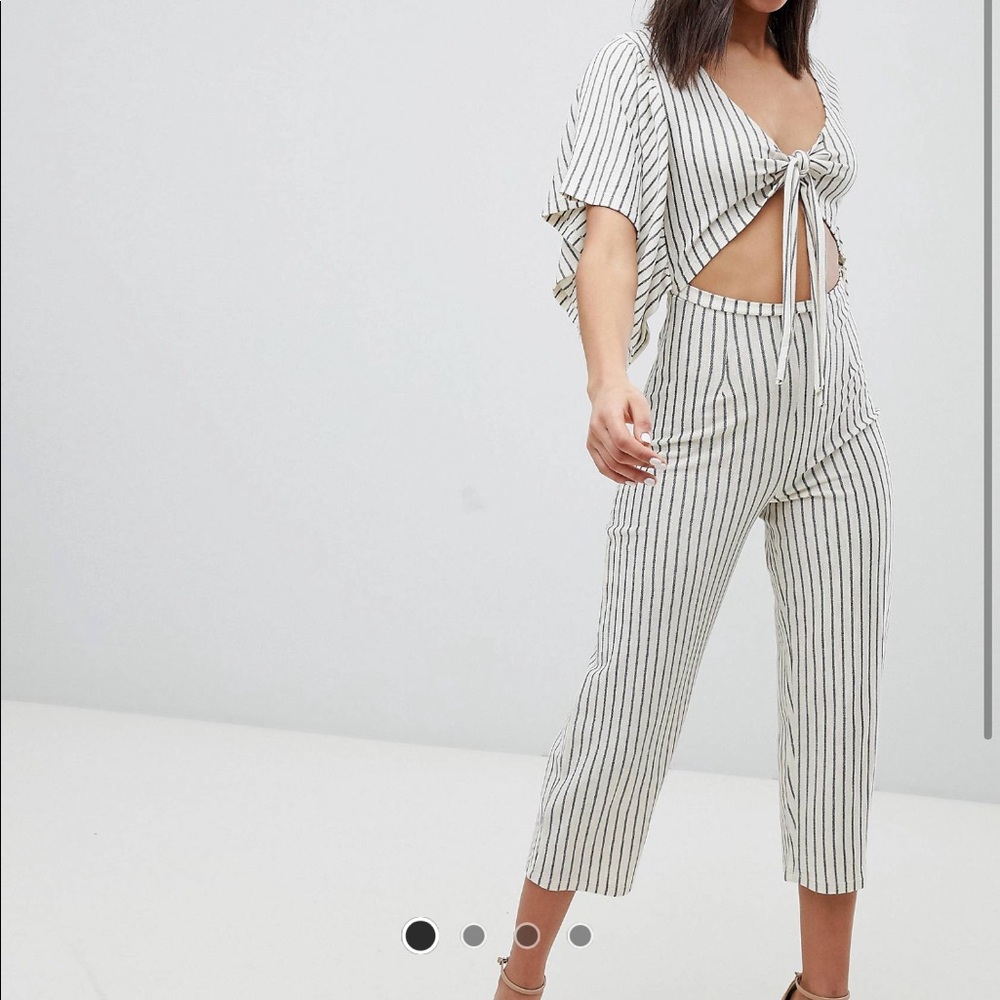 Tie front jumpsuit. $25 today only